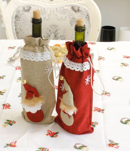 Christmas Decorations Bar Eve Wine Bottle Cover