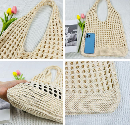 Tote Beach Knitted Hollow Bag