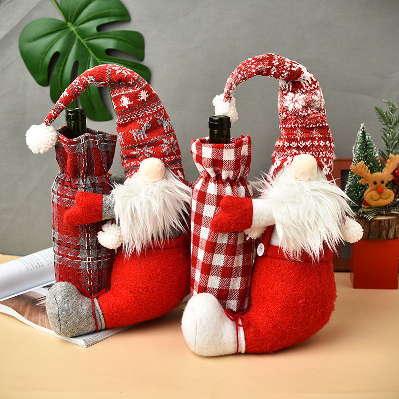 New Christmas Faceless Doll Wine Bottle Cover