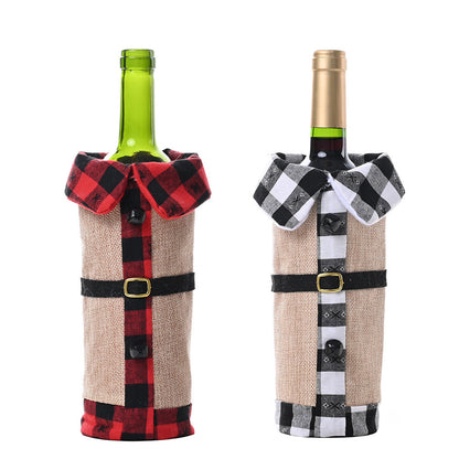 Burlap Bell Lapel Wine Bottle Sleeve Wine Champagne