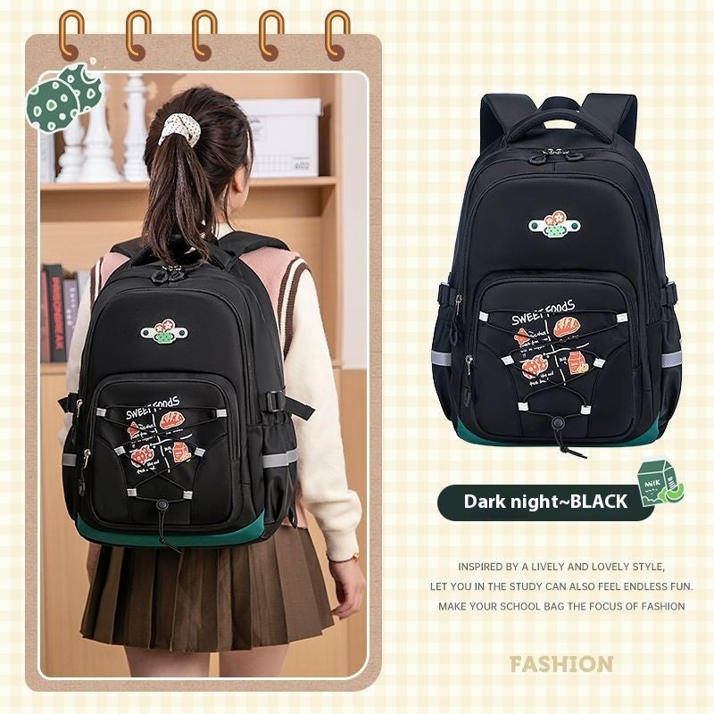 Lightweight New Large Capacity Spine Protection Girl Junior High School Backpack