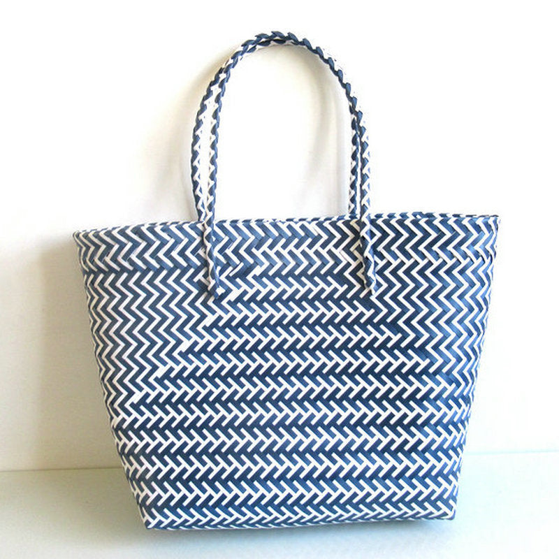 Woven Portable Striped Color Matching Beach Fashion Women's Bag