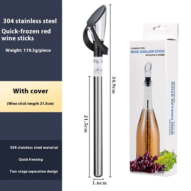 304 Creative Red Wine Cooling Ice Wine Rod Stainless Steel Pourer