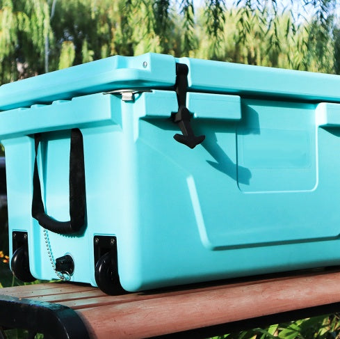 Hot Selling Blue Color 65QT Outdoor Cooler Fish Ice Chest Box 2022 Popular Camping Cooler Box