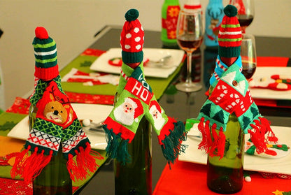 Christmas decoration wine bottle set champagne red wine creative wine set hotel restaurant holiday layout