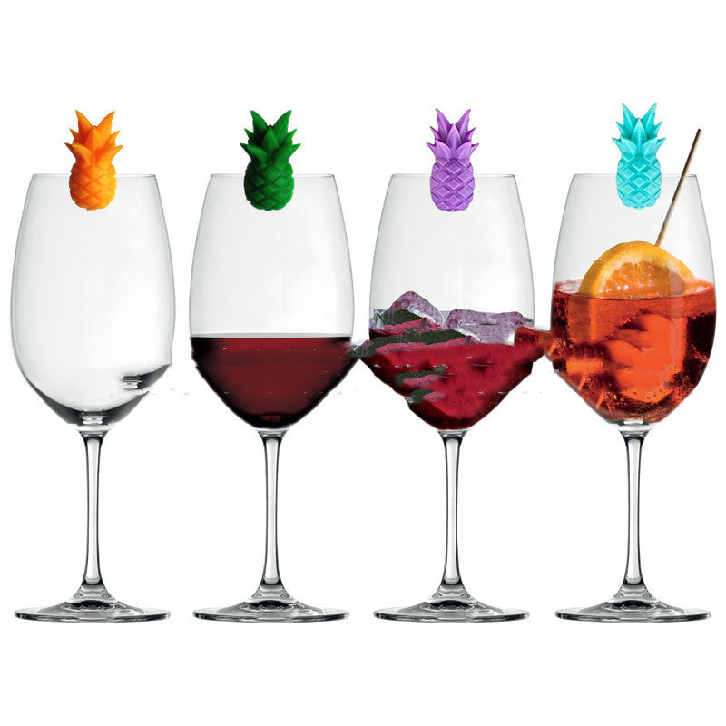 Silicone wine glass pineapple marker distinguisher