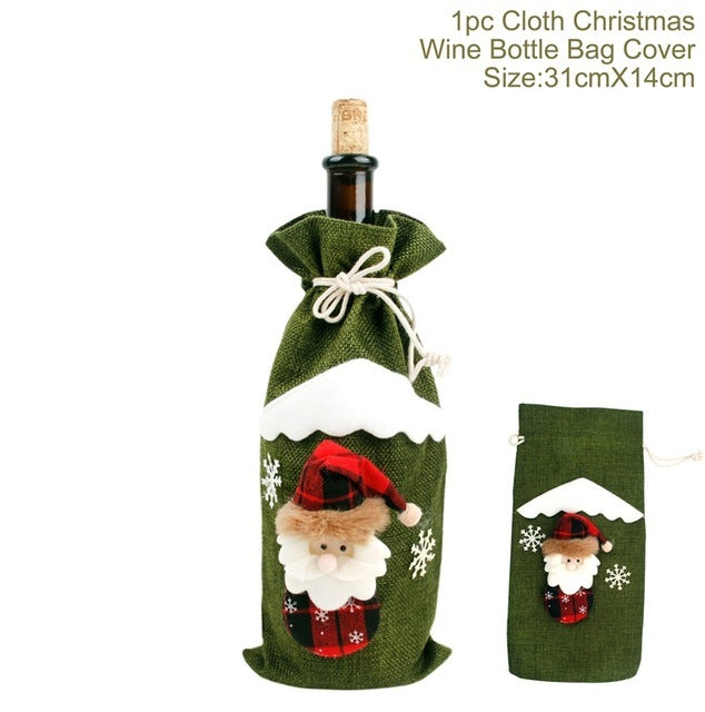 Wine Bottle Cover Merry Christmas Decorations