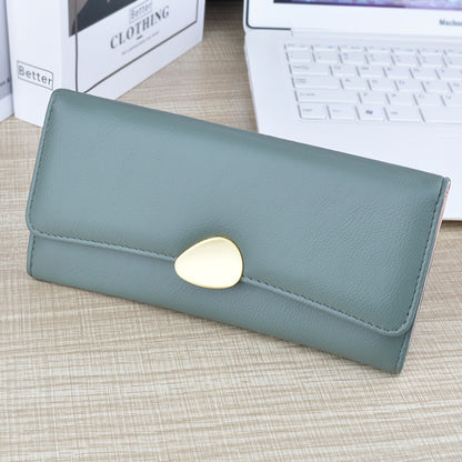 Women's Long Wallet Soft Leather Wallet Multi-card-slot Card Holder Retro Fashion Minimalism Large-capacity Handbag