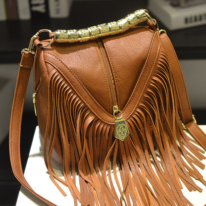 Women's Fashion Tassel Shoulder Messenger Bag