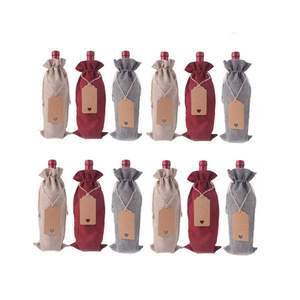 12 Multicolor Wine Bottle Bags