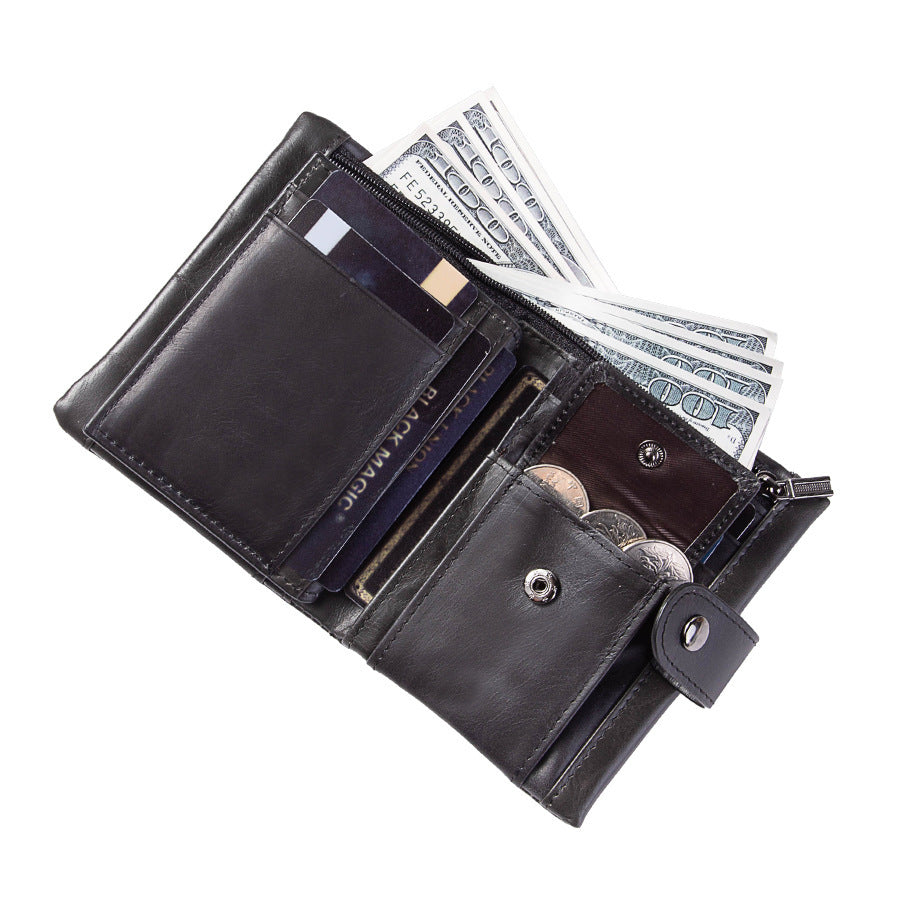 Genuine Leather Zipper Wallet For Women