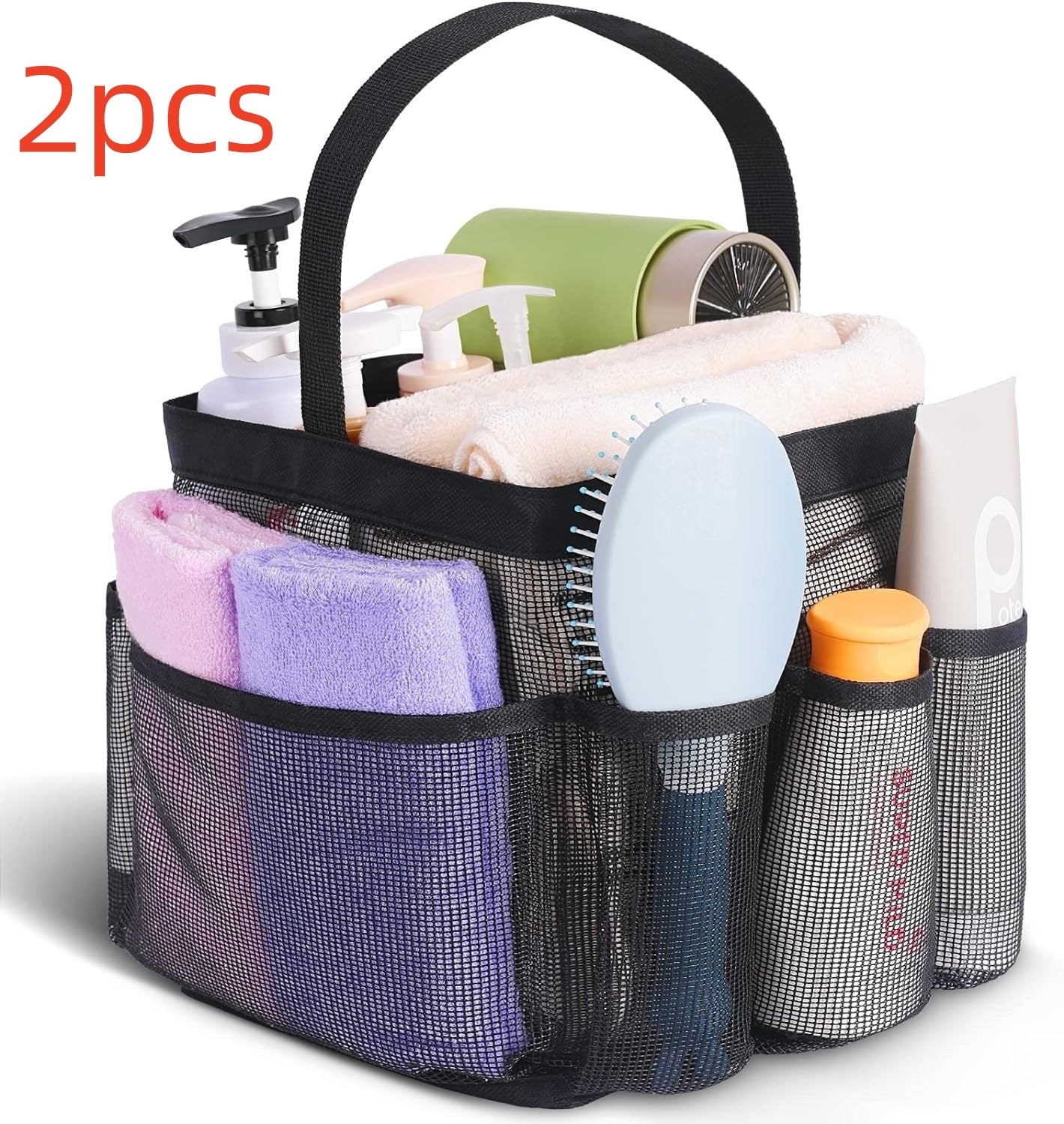 Beach Mesh Toiletry Bag Buggy Bag Handbag 8 Mesh Pockets