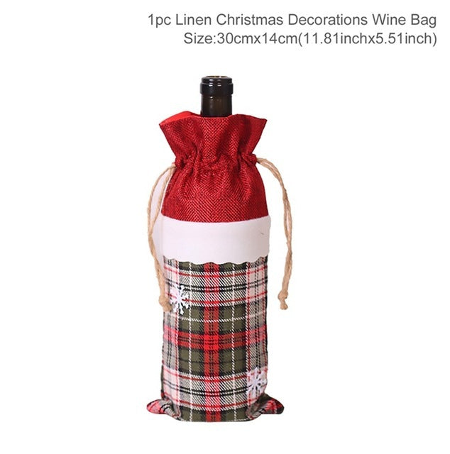 Wine Bottle Cover Merry Christmas Decorations