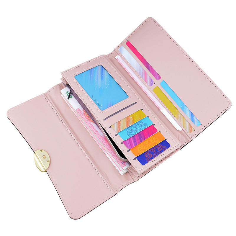 Women's Long Wallet Soft Leather Wallet Multi-card-slot Card Holder Retro Fashion Minimalism Large-capacity Handbag