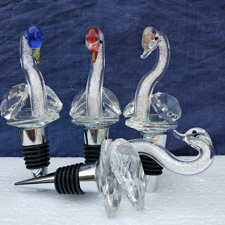 New Crystal Swan Vacuum Wine Stopper Home Creative Cute Wine Sealing Stopper Wine Bottle Stopper