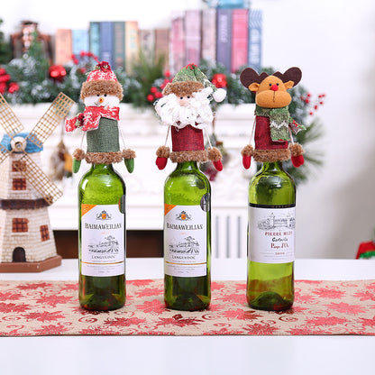 Christmas Decoration Red Wine Bottle Cover Protective