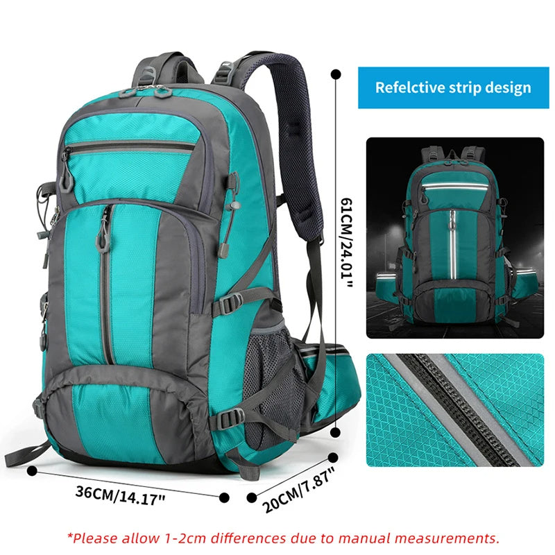 50L Fishing Backpack Large Capacity Camping Bags Outdoor Sport Hiking Trekking Climbing Travel Shoulder Backpacks Shoes Pack