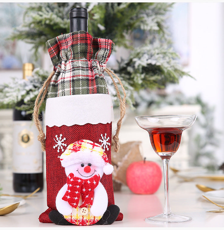 Flannelette bag with cap wine bottle cover