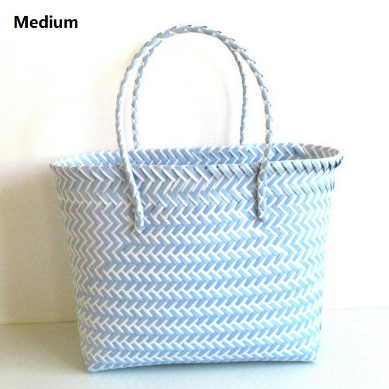 Woven Portable Striped Color Matching Beach Fashion Women's Bag