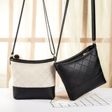 Women's Shoulder Messenger Embossed Diamond Plaid Retro Bucket Bag