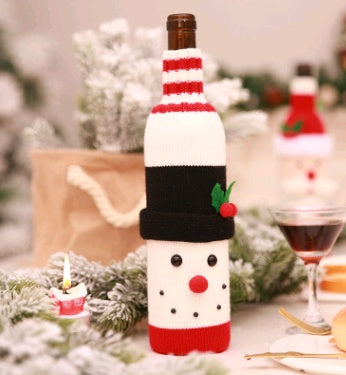 Christmas decoration wine bottle set champagne red wine creative wine set hotel restaurant holiday layout