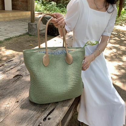 Woven Tote Seaside Vacation Style Beach Bag