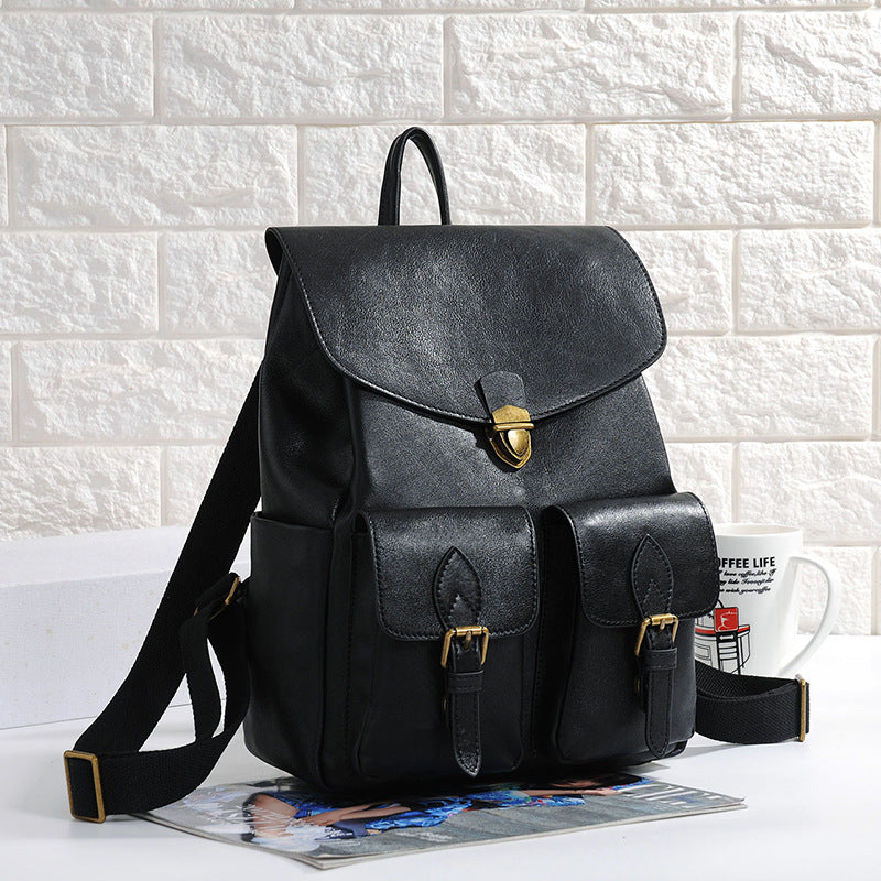 Women's First Layer Cowhide Vintage Backpack