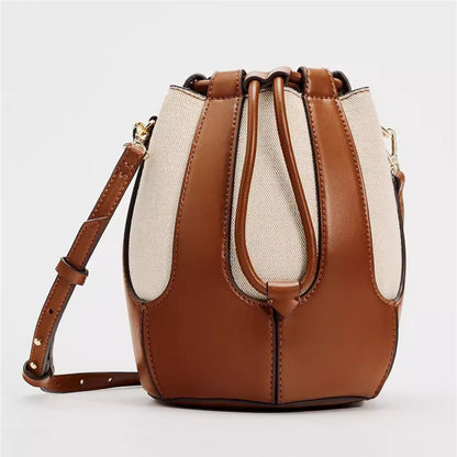 Women's Fashion Canvas Crossbody Bucket Bag