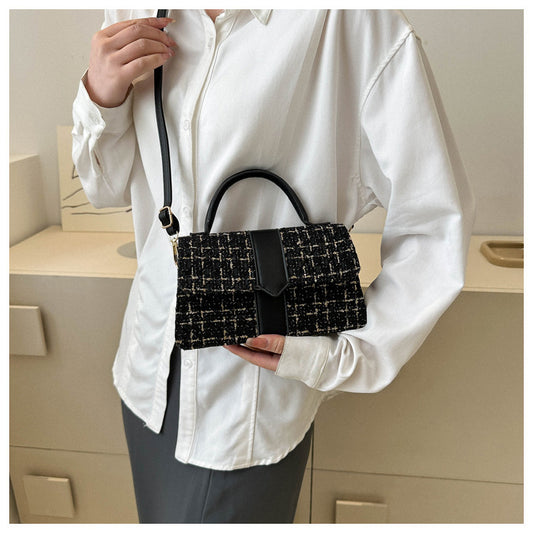 New Trendy Textured One-shoulder Crossbody Korean Women Bag