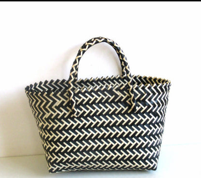 Woven Portable Striped Color Matching Beach Fashion Women's Bag