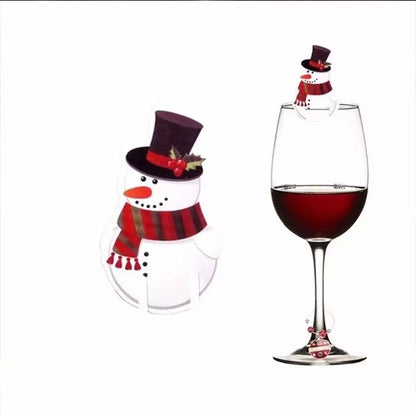 Santa Claus Red Wine Glass Card Insertion