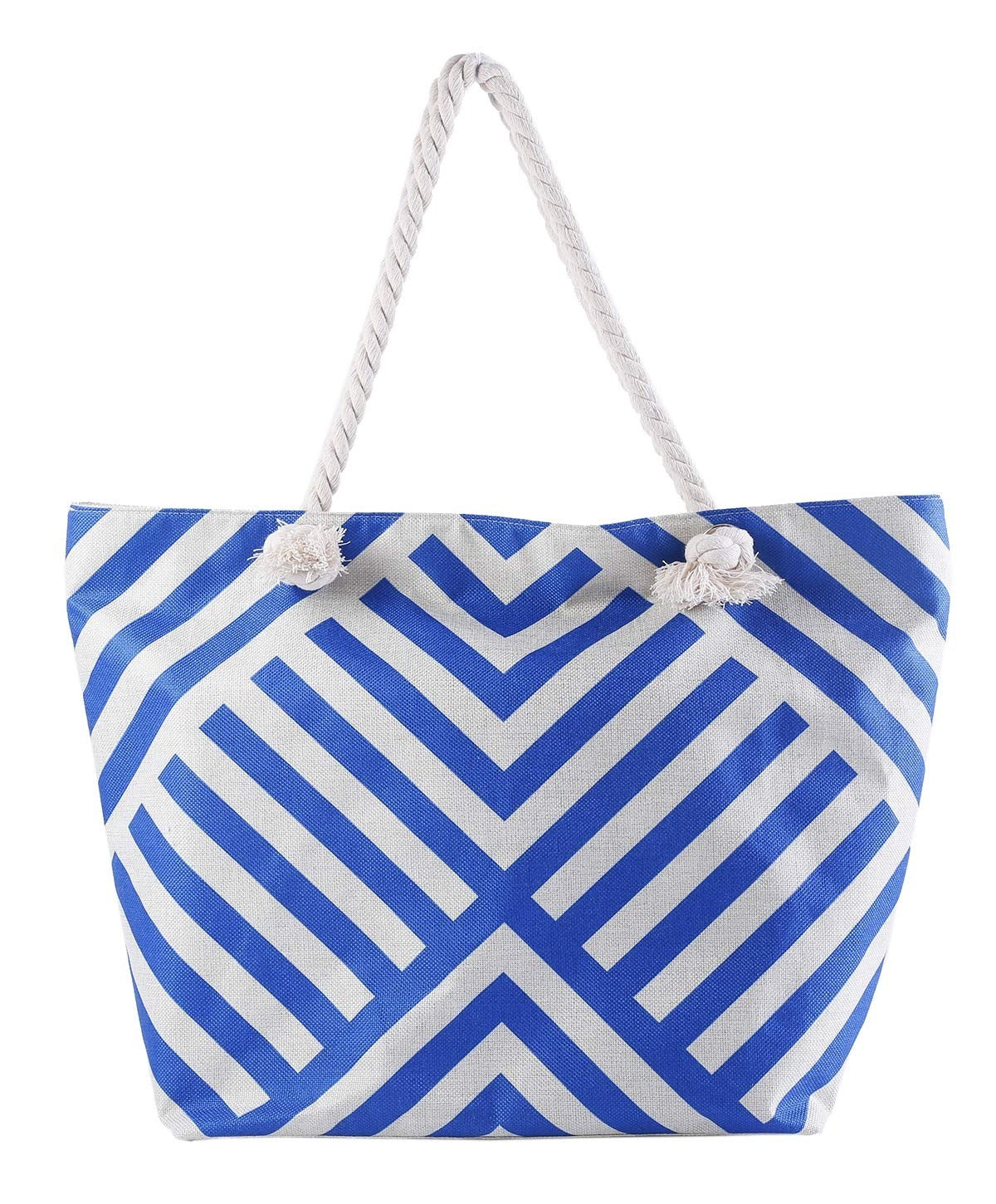 Blue Geometrical Graphic Beach Toy Storage Bag