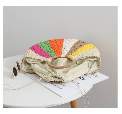 Beach Vacation Rainbow Straw Beach Bag