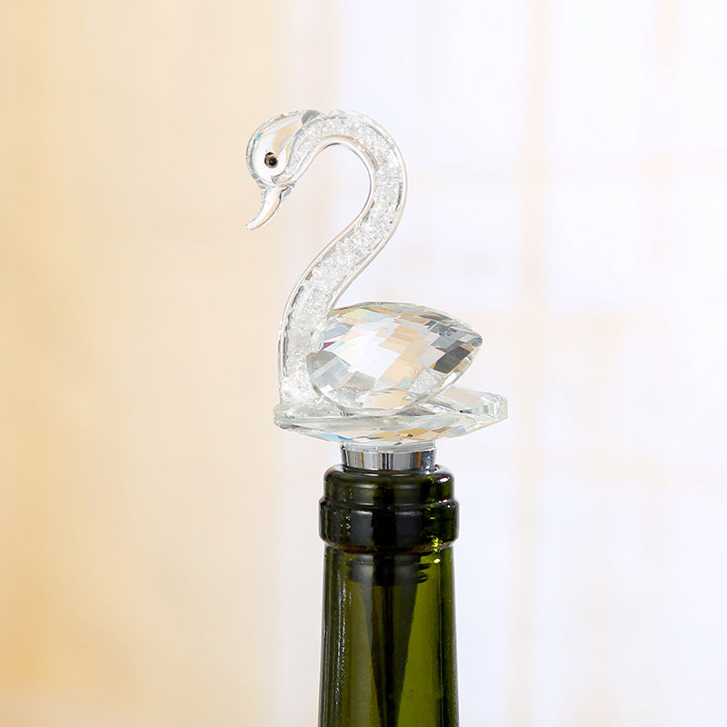 New Crystal Swan Vacuum Wine Stopper Home Creative Cute Wine Sealing Stopper Wine Bottle Stopper