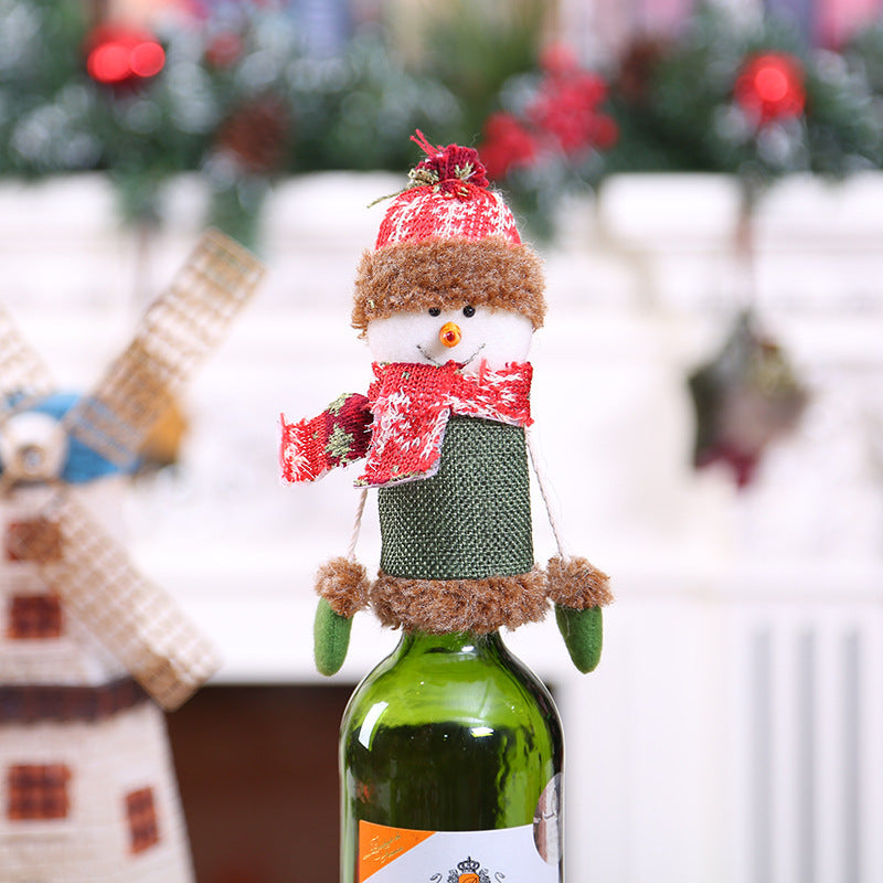 Christmas Decoration Red Wine Bottle Cover Protective