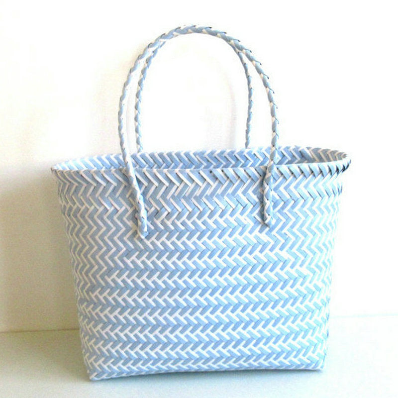 Woven Portable Striped Color Matching Beach Fashion Women's Bag