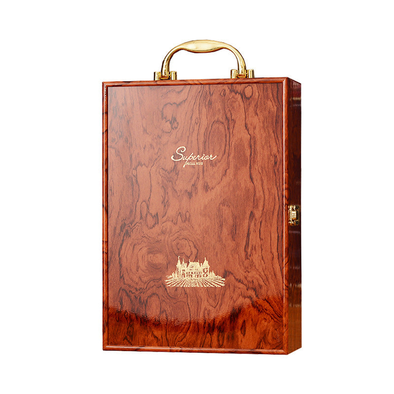 Double Lacquered Wooden Red Wine Packaging Box