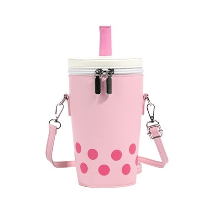 Milk Tea Personalized Small Bags Women's New Fashion Messenger Phone Bag Cute Girl Bucket Backpack