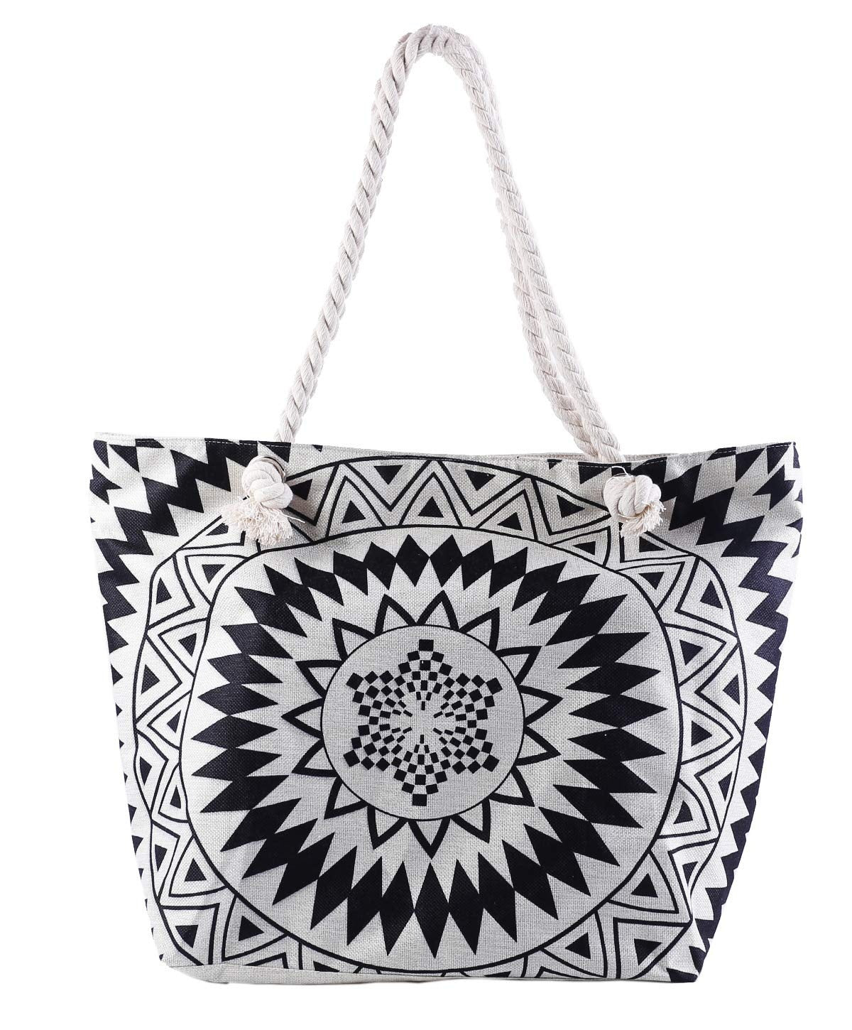 Blue Geometrical Graphic Beach Toy Storage Bag