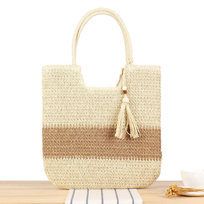 Woven Bag Women's Beach Travel Large Capacity Handbag