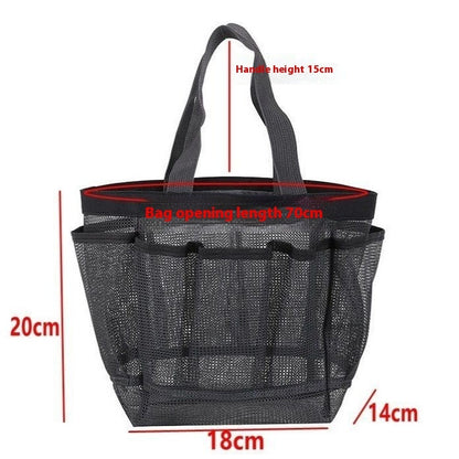 Beach Mesh Toiletry Bag Buggy Bag Handbag 8 Mesh Pockets