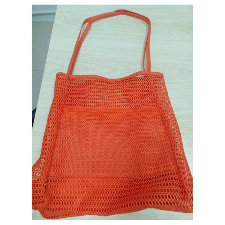 Beach Mesh Handbag Casual Women's Foldable Shoulder Bag