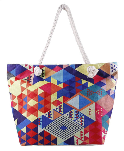 Blue Geometrical Graphic Beach Toy Storage Bag