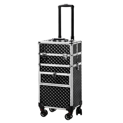 2-in-1 With Sliding Rail, Front Pull Flat, Left Pull Detachable Universal Wheel, Aluminum Makeup Case