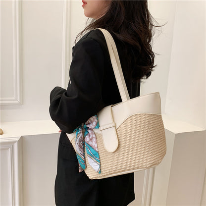 Women's Fashion Simple Silk Scarf Bow Shoulder Bag