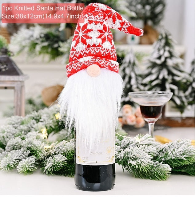 Wine Bottle Cover Merry Christmas Decorations