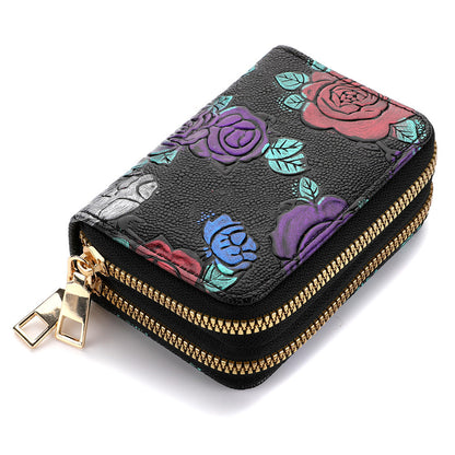 Women's Multiple Card Slots Hand-painted Wallet Double Layer