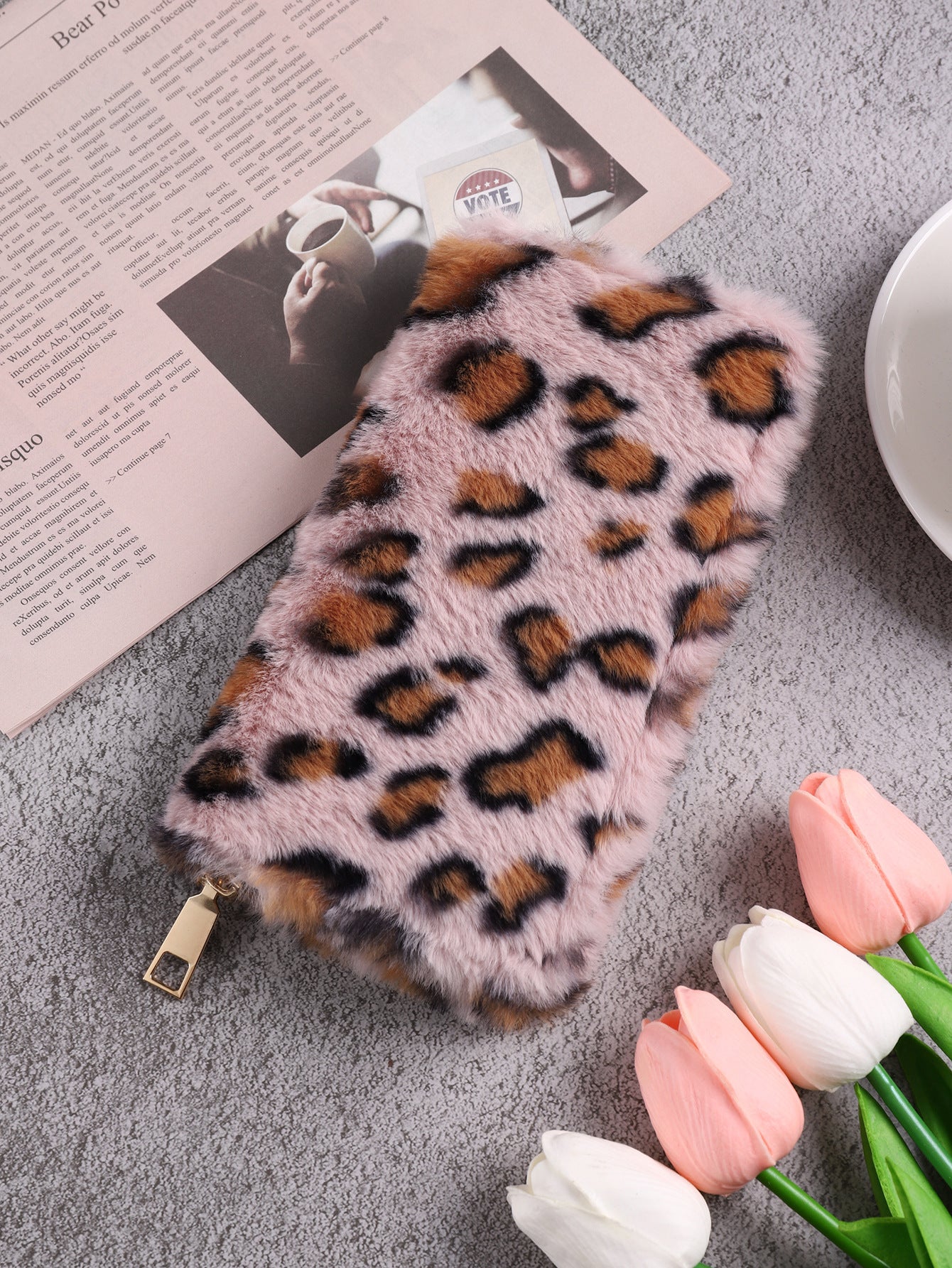 Creative Plush Coin Purse Fashion Leopard Print