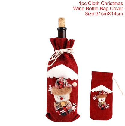 Wine Bottle Cover Merry Christmas Decorations