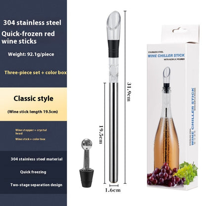 304 Creative Red Wine Cooling Ice Wine Rod Stainless Steel Pourer